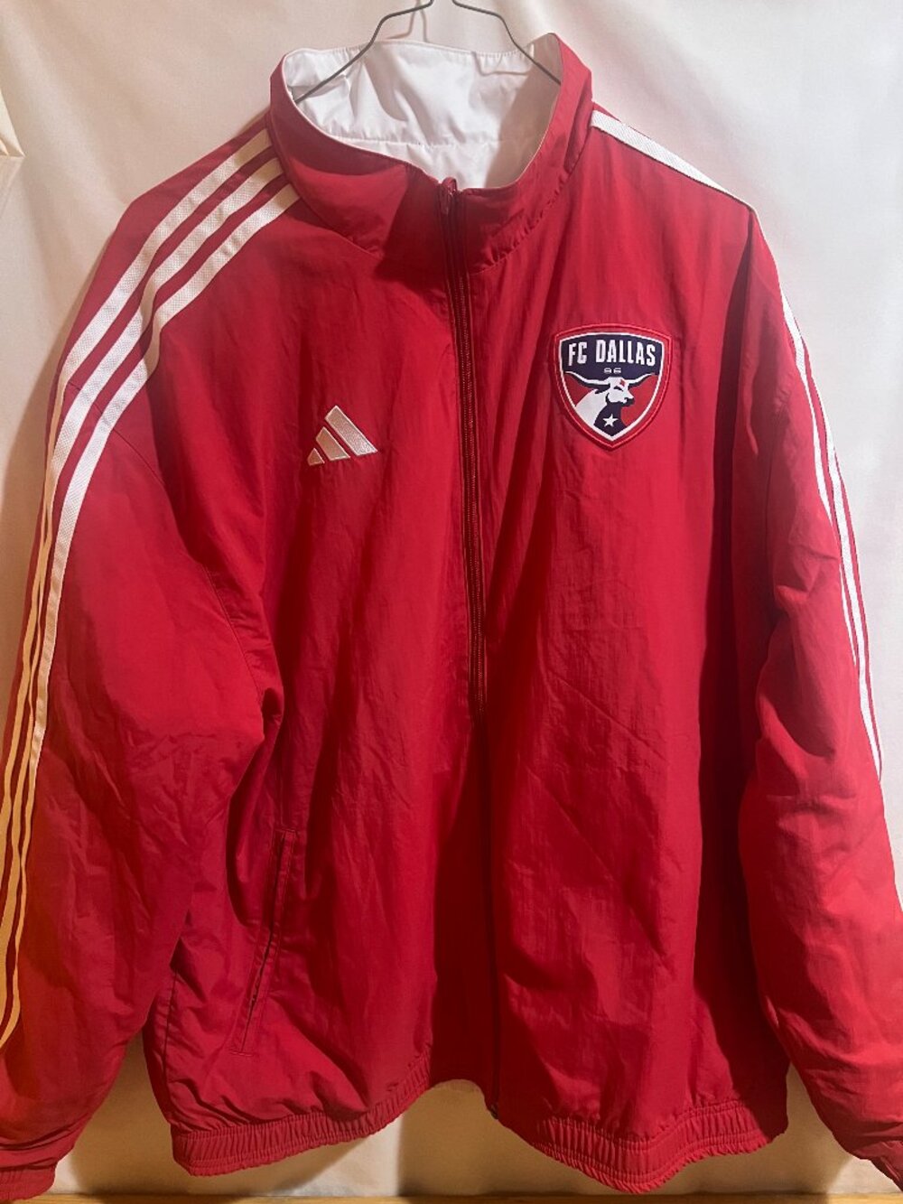 Adidas FC Dallas Red Reversible Anthem Jacket Size XL Used Good Condition $60